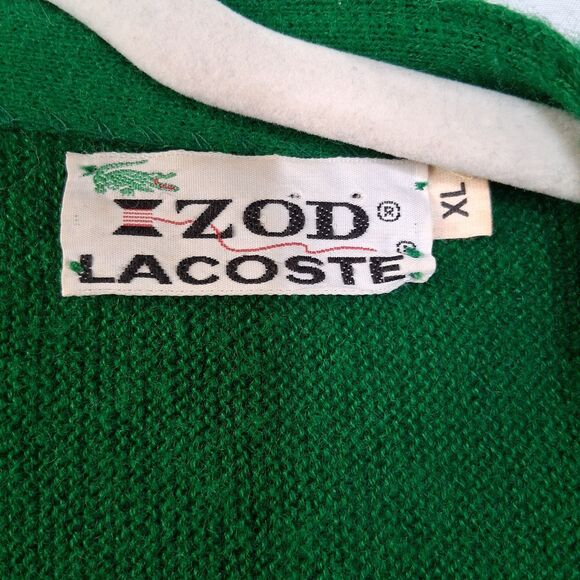 Vintage Izod Lacoste Cardigan Men's Green Button Front Acrylic Sweater Size XL - Picture 2 of 14